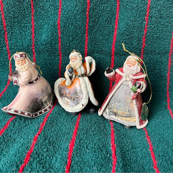 3xVTG Ashton Drake Thomas Kinkade Christmas Santa Ornaments READ - Picture 1 of 15